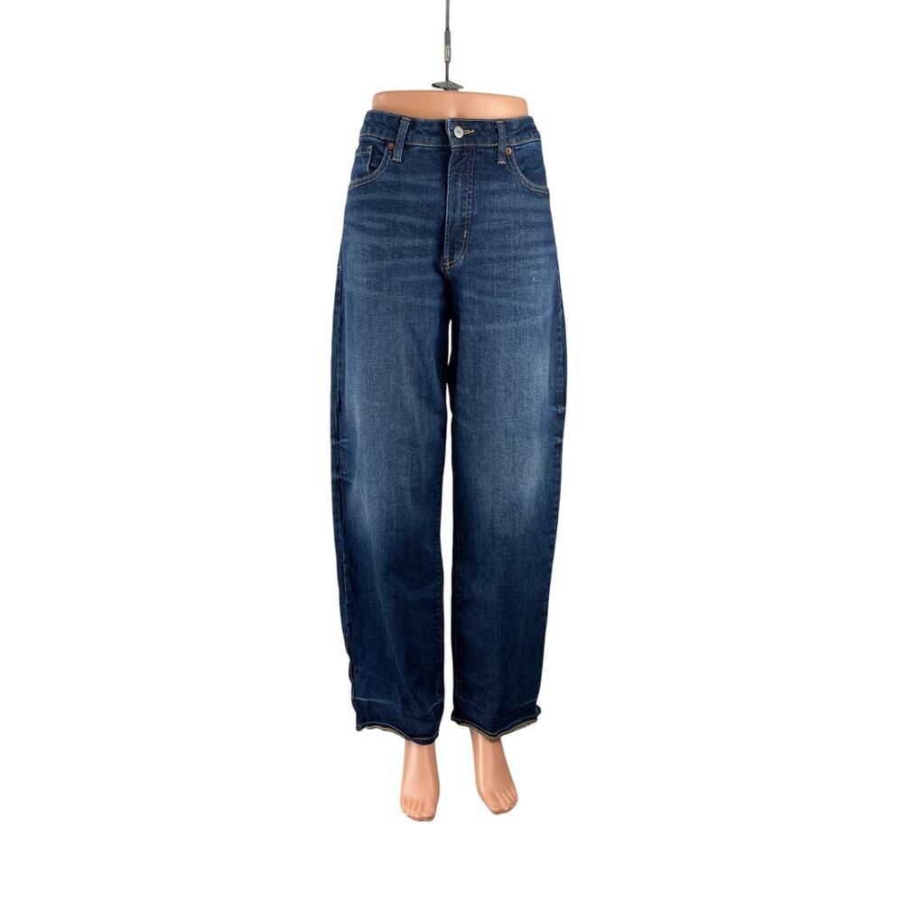Old Navy Women Blue High Rise Baggy Barrel Palazzo Wide Leg Denim Jeans Pants 12